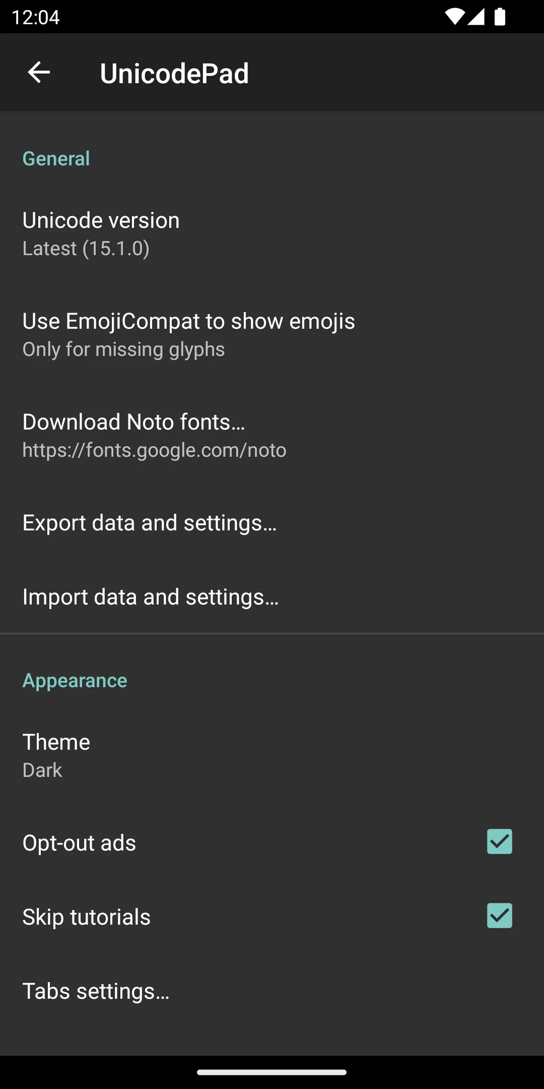 Unicode Pad screenshot